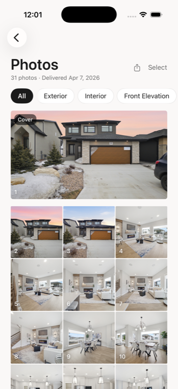 A delivered listing's photos in the Dusk app